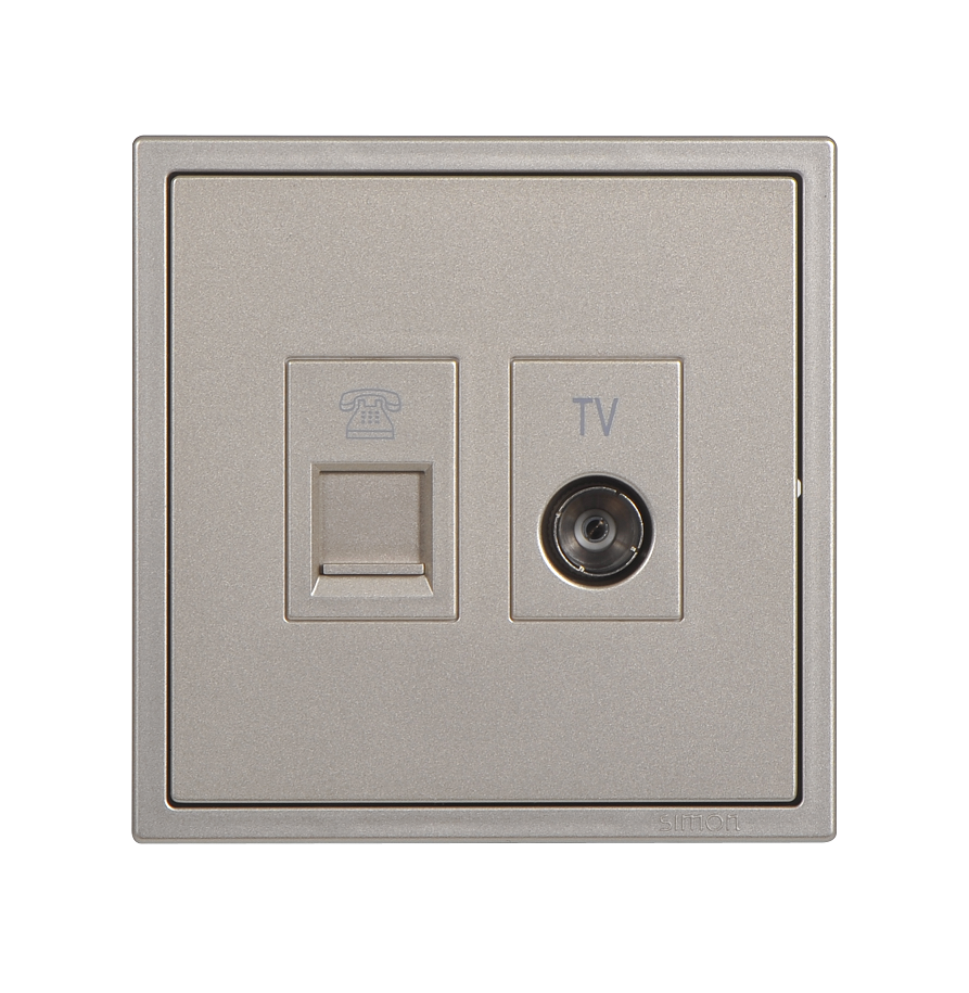 Module Ổ cắm điện thoại kết hợp ổ cắm tivi màu Sâm panh Simon I7 705301-46
