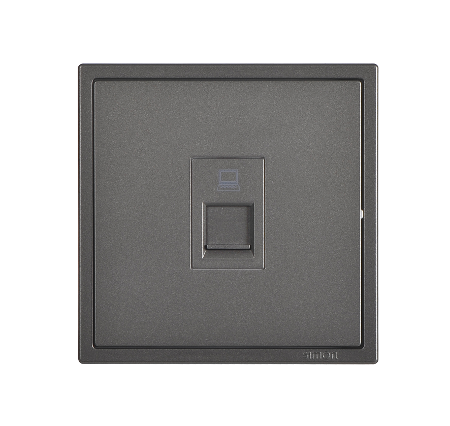 Ổ cắm dữ liệu mạng đơn chuẩn RJ45 (Cat.6e) màu xám Simon I7 705218-61