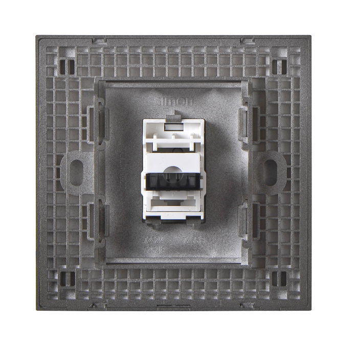 E6- Bộ ổ cắm điên thoại đơn (Grey) Simon 725214-61 Màu xám