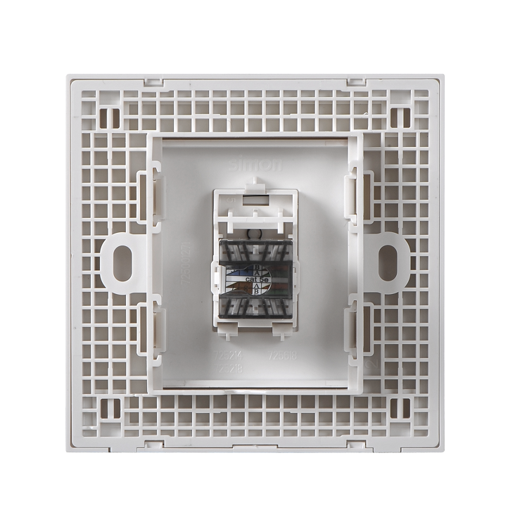 E6- Bộ ổ cắm dữ liệu đơn Cat6e Simon 725218 Màu trắng