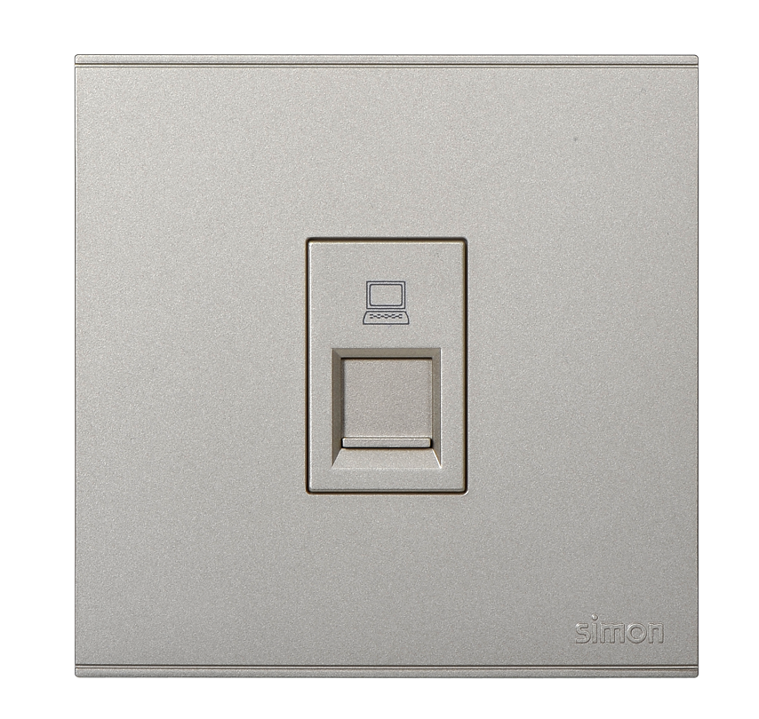 E6- Bộ ổ cắm dữ liệu đơn Cat6e (Champagne) Simon 725218-46 Màu sâm panh