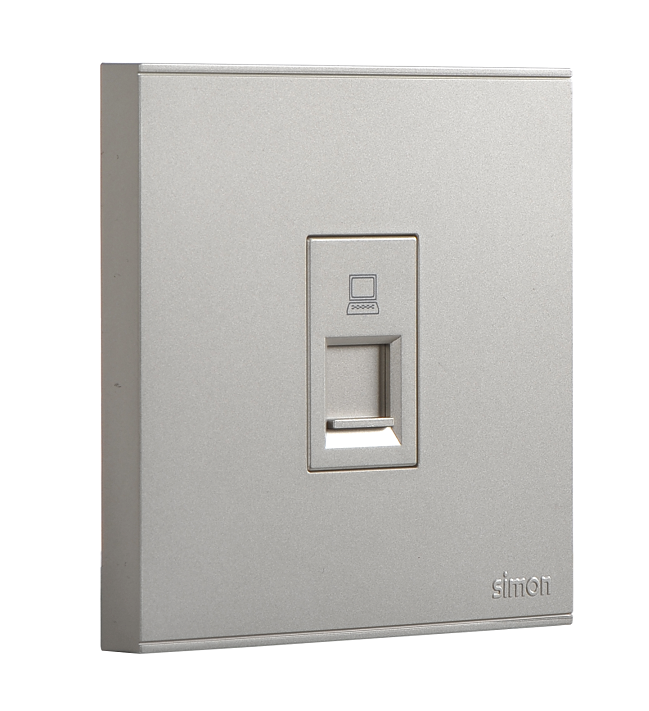 E6- Bộ ổ cắm dữ liệu đơn Cat6e (Champagne) Simon 725218-46 Màu sâm panh