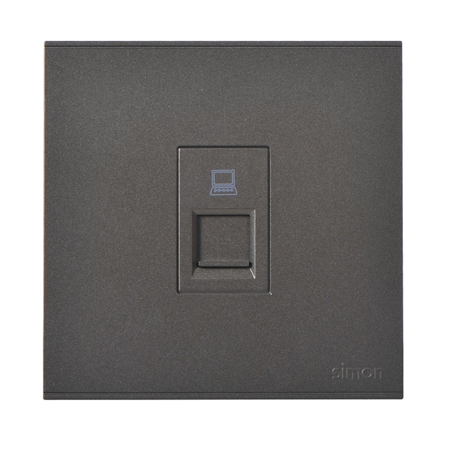 E6- Bộ ổ cắm dữ liệu đơn Cat6e (Grey) Simon 725218-61 Màu xám
