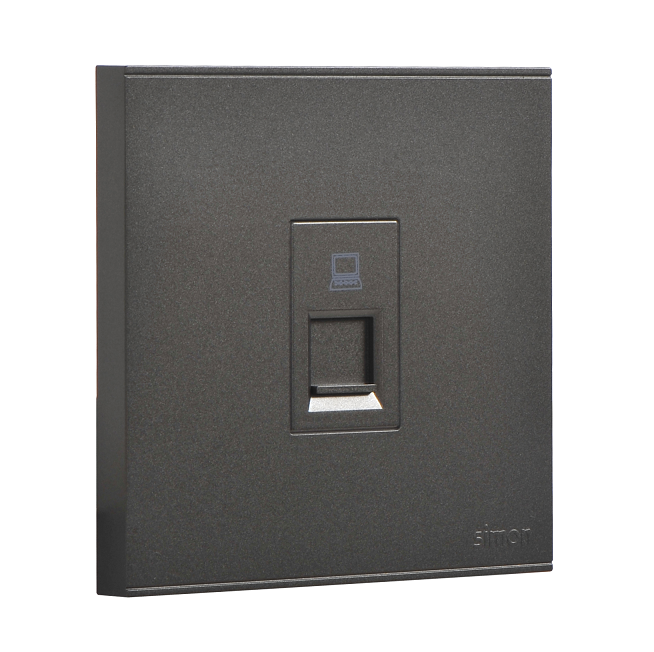 E6- Bộ ổ cắm dữ liệu đơn Cat6e (Grey) Simon 725218-61 Màu xám