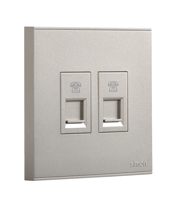 E6- Bộ ổ cắm điện thoại đôi (Champagne) Simon 725224-46Màu sâm panh