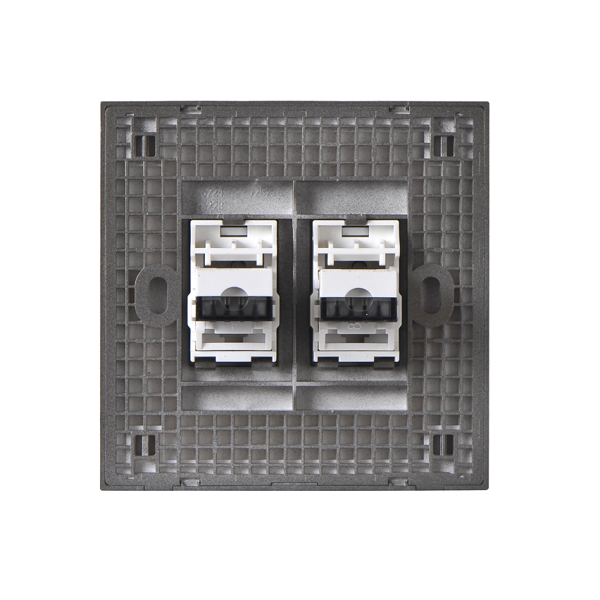 E6- Bộ ổ cắm điện thoại đôi (Grey) Simon 725224-61 Màu xám