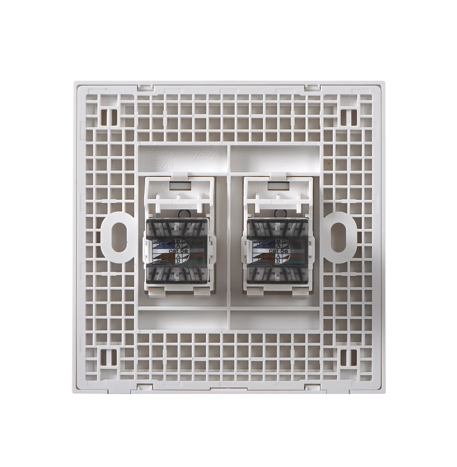 E6- Bộ ổ cắm dữ liệu đôi Cat6e Simon 725228 Màu trắng