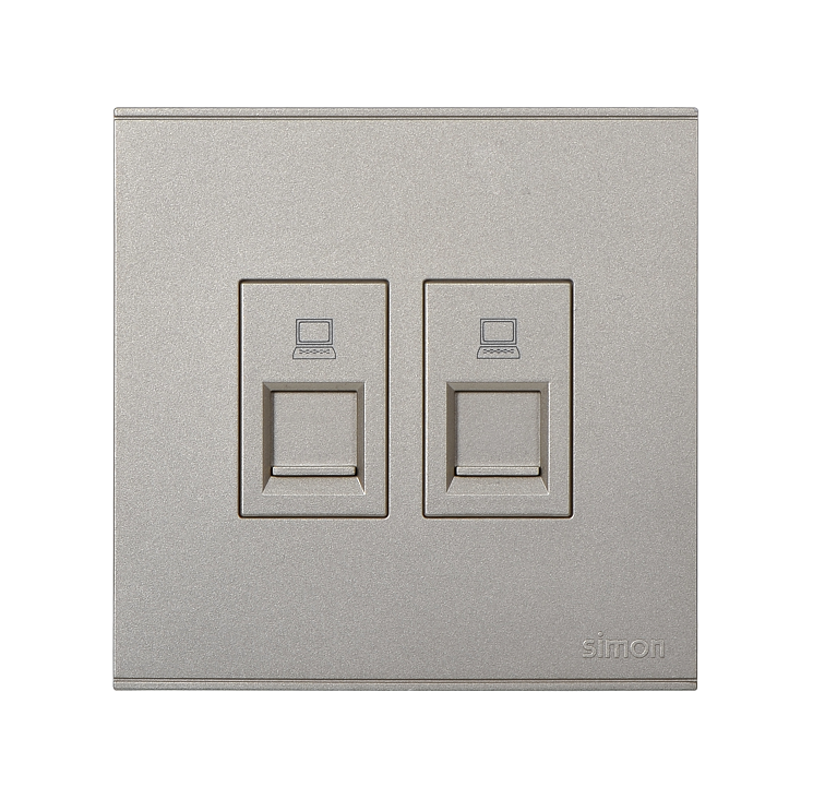 E6- Bộ ổ cắm dữ liệu đôi Cat6e (Champagne) Simon 725228-46 Màu sâm panh