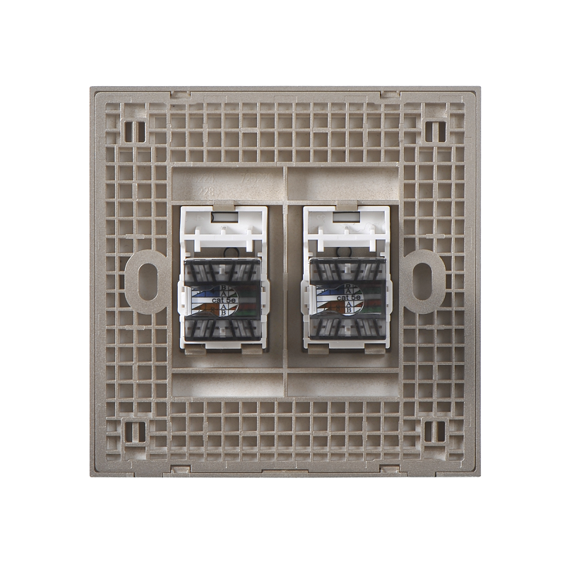 E6- Bộ ổ cắm dữ liệu đôi Cat6e (Champagne) Simon 725228-46 Màu sâm panh