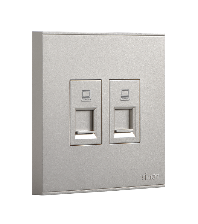 E6- Bộ ổ cắm dữ liệu đôi Cat6e (Champagne) Simon 725228-46 Màu sâm panh