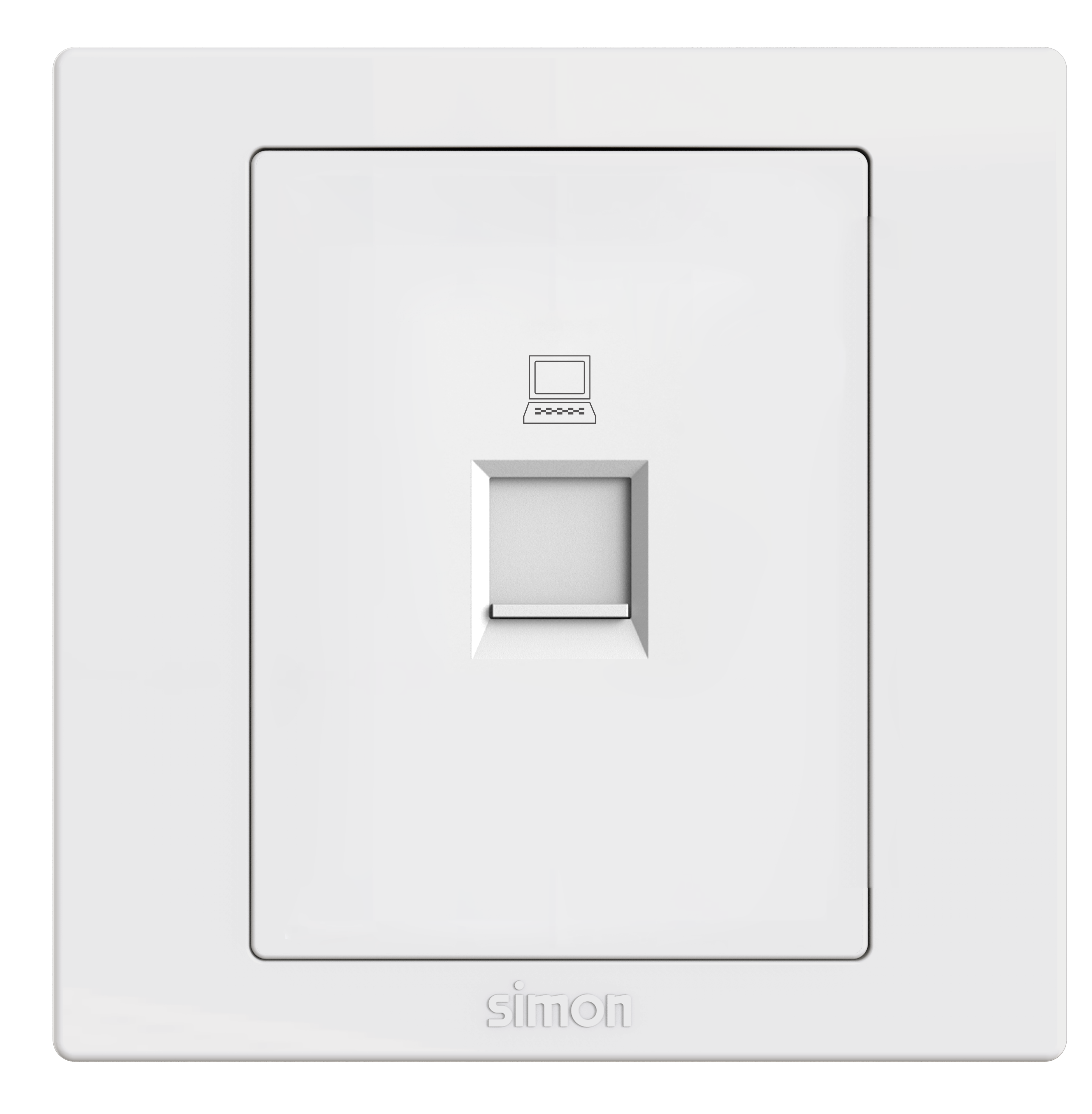 Module Bộ ổ cắm mạng đơn màu trắng Simon S5 S5810 lắp đế vuông