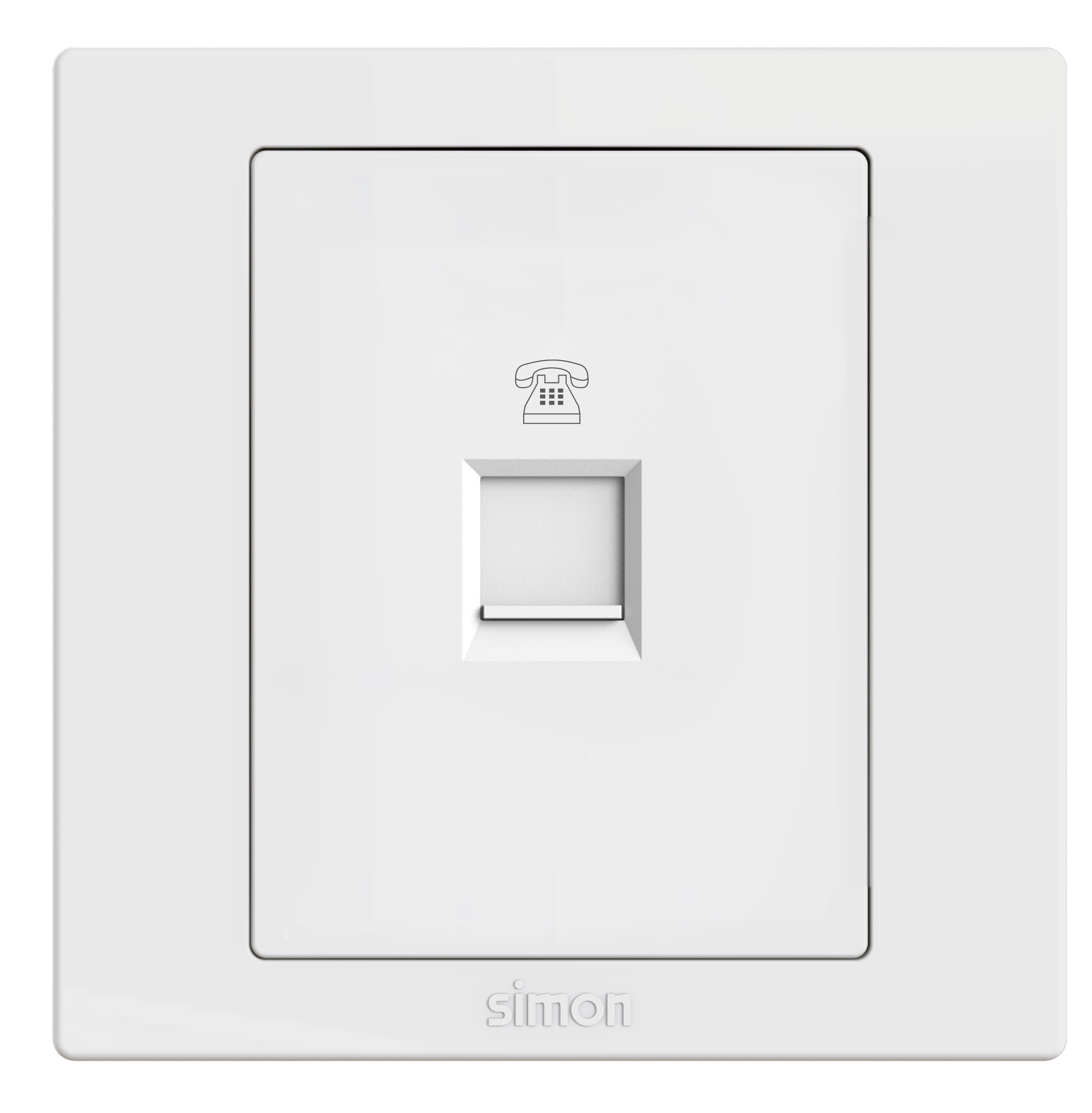 Module Bộ ổ cắm điện thoại đơn màu trắng Simon S5 S5820 lắp đế vuông