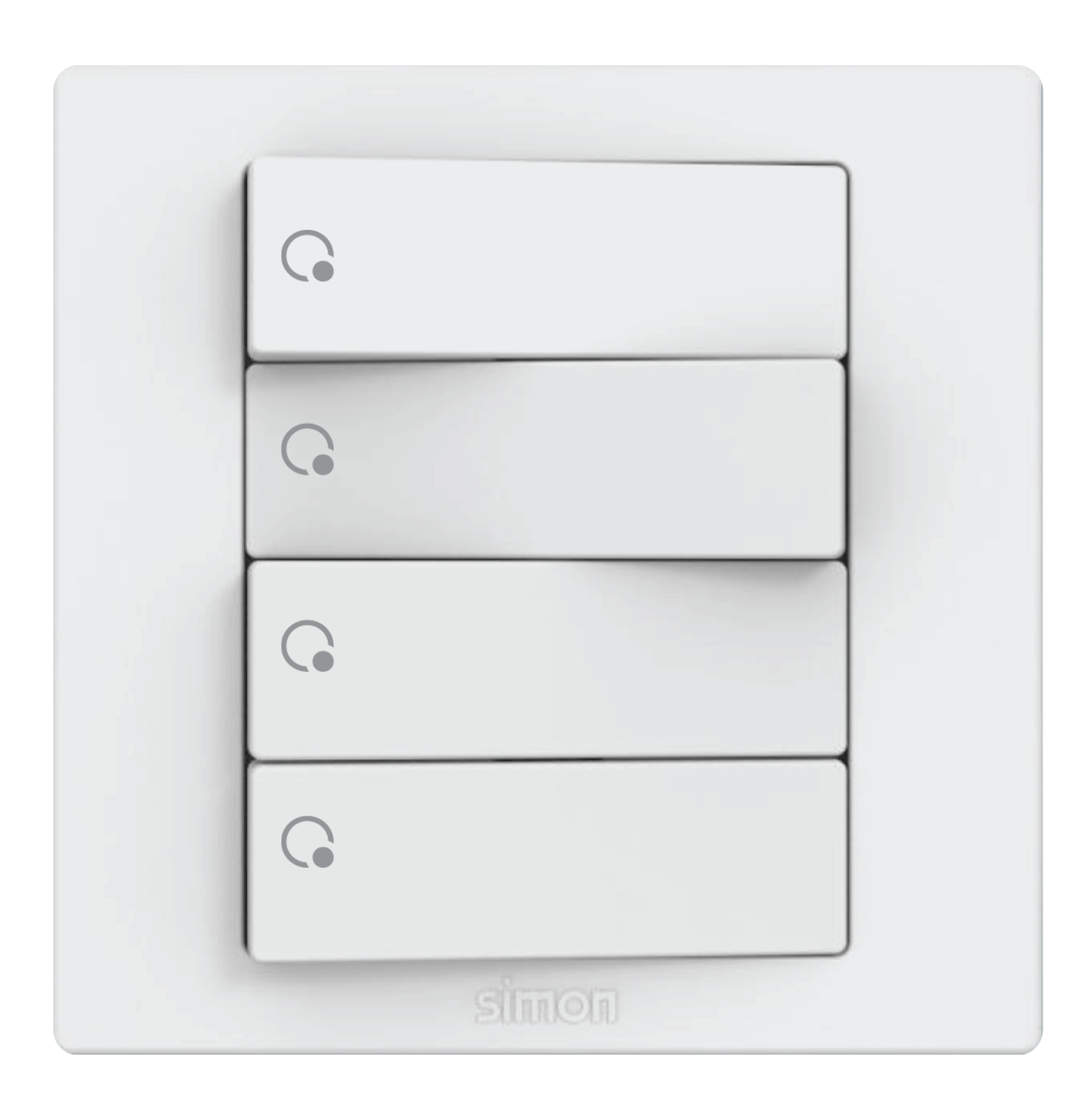 Module Công tắc bốn 1 chiều màu trắng Simon S5 S5141 lắp đế vuông