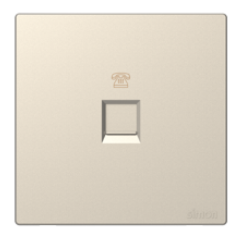 Ổ cắm điện thoại đơn Simon K3 575214-46 Màu sâm panh lắp chuẩn đế vuông