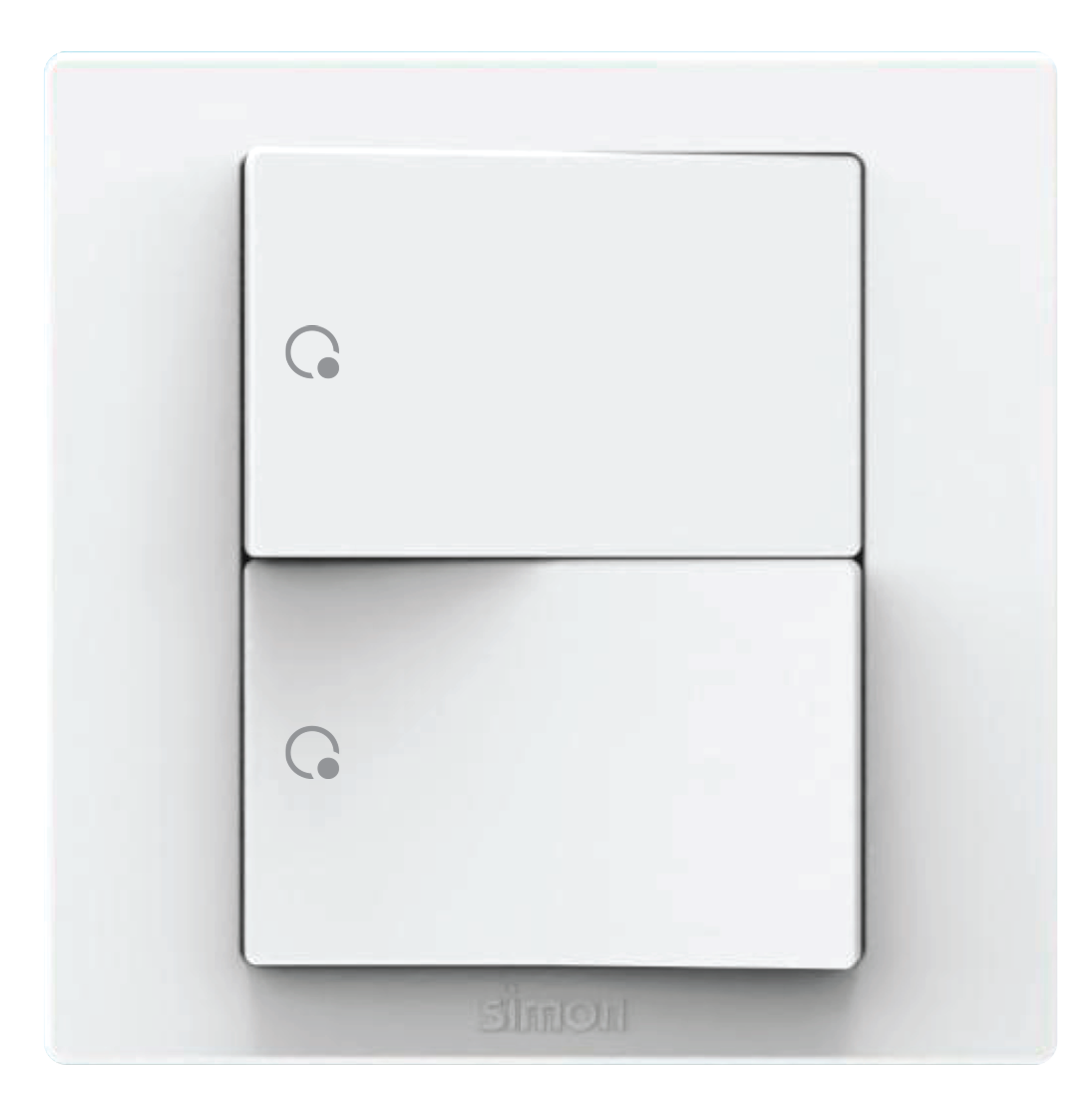 Công tắc đôi 1 chiều màu trắng Simon S5 S5121 lắp đế vuông