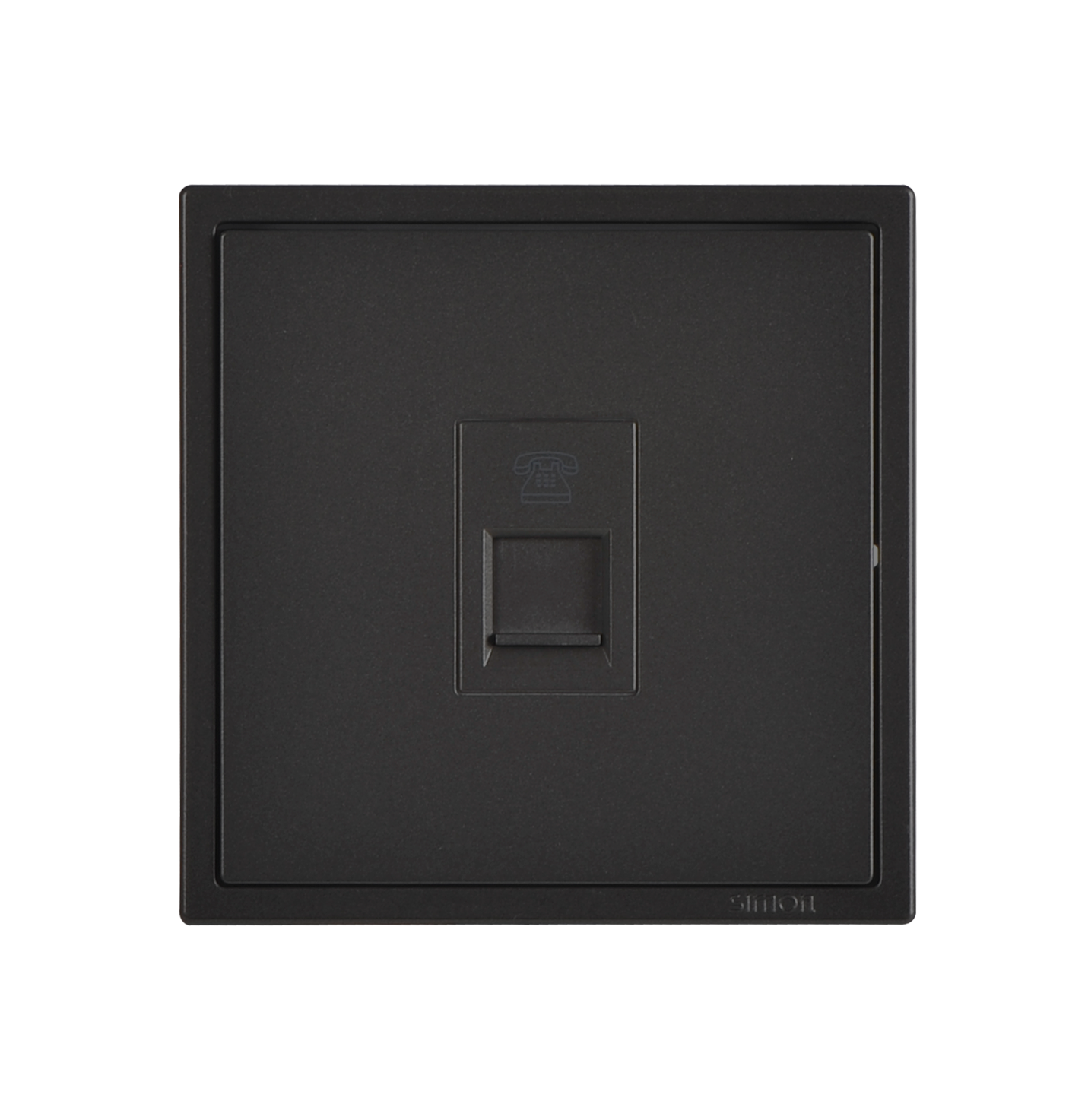 Ổ cắm điện thoại đơn RJ11 màu đen Simon I7 705214-26 lắp đế vuông
