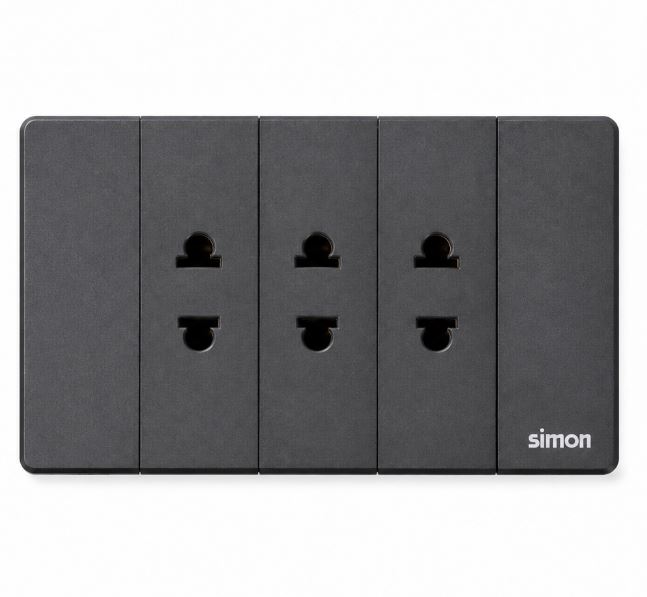 K9 - Bộ 3 ổ cắm 2 chấu (grey) Simon K9 594103-61 màu xám