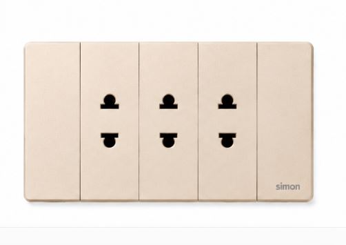 K9 - Bộ 3 ổ cắm 2 chấu (champagne) Simon K9 594103-46 màu sâm panh