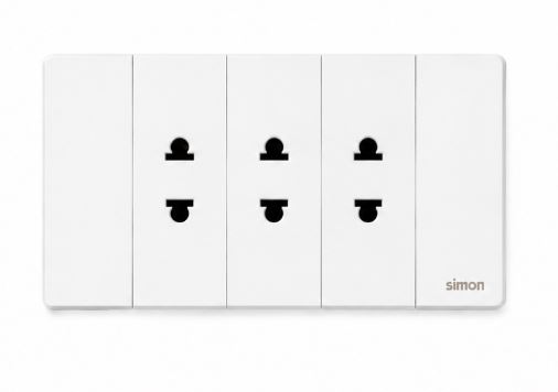 K9 - Bộ 3 ổ cắm 2 chấu Simon K9 594103 màu trắng