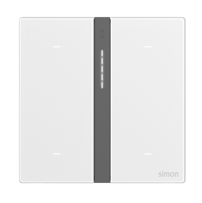 Module bộ công tắc bốn gồm 2 công tắc bối cảnh và 2 công tắc thường Simon M7 Smart màu trắng 66E8009GTY-4F