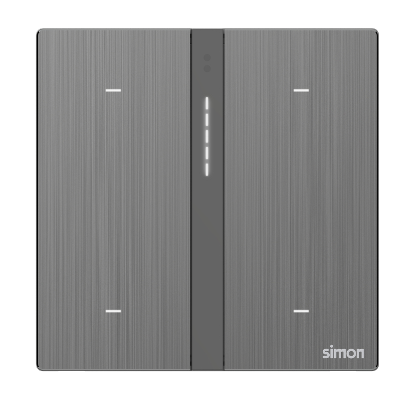 Module công tắc bốn gồm 2 công tắc bối cảnh và 2 công tắc thường Simon M7 Smart (Metal gold) 66E8009MTY-2B Màu vàng