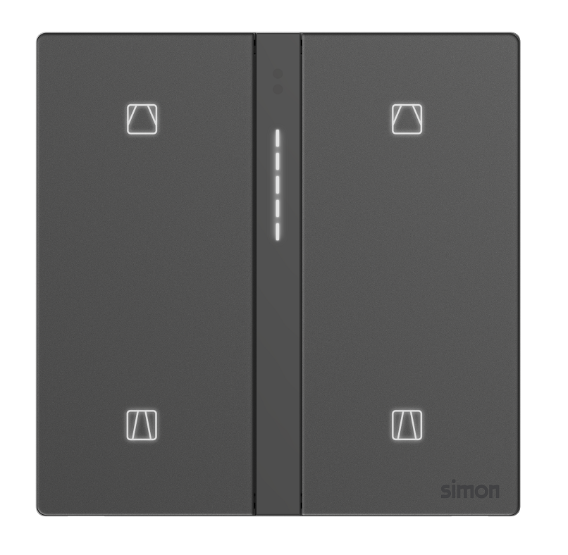 Module công tắc rèm cửa đôi Simon M7 Smart 6E8014GTY-4D màu xám