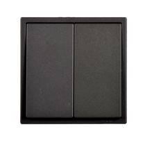 Công tắc đôi 2 chiều màu Đen Simon I7 701022-26 lắp đế vuông
