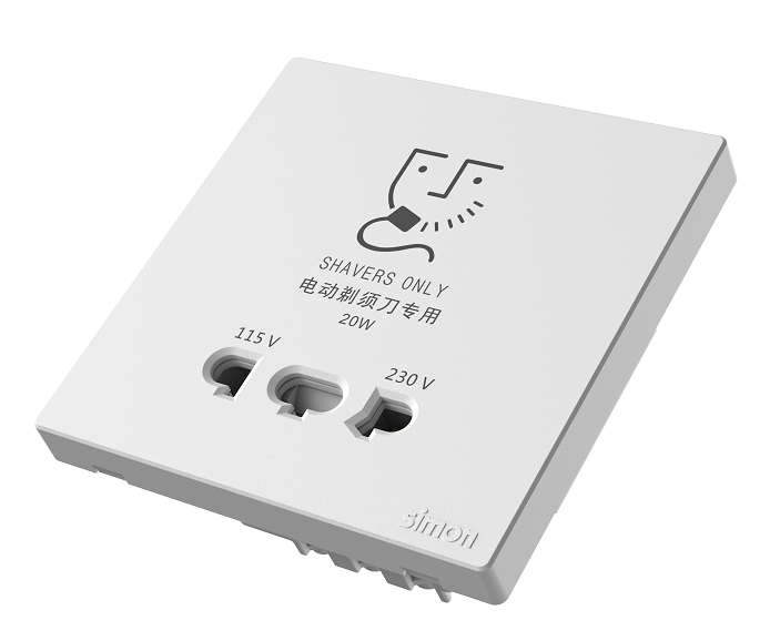 Bộ ổ cắm dao cạo râu simon S6 màu trắng 58E651