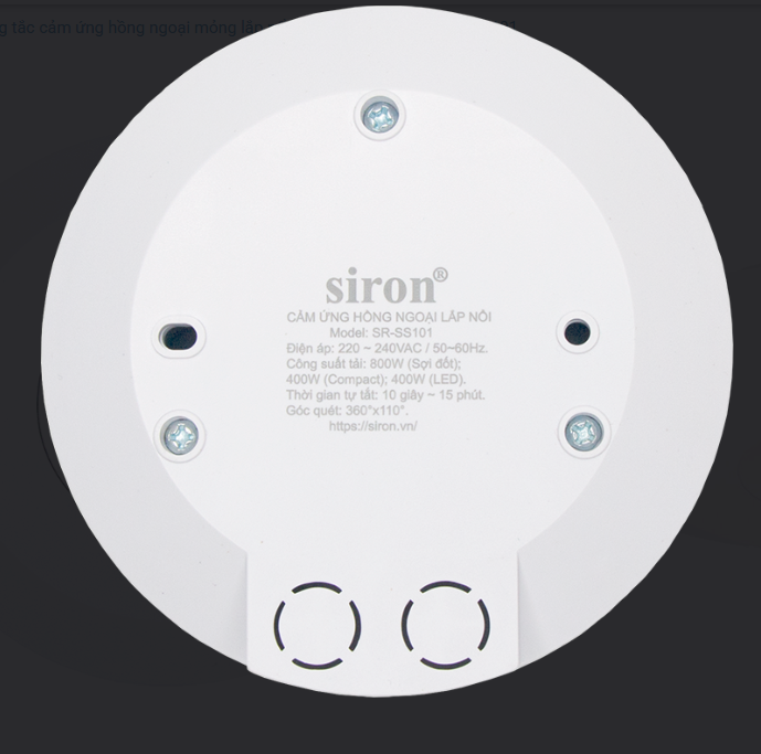Công Tắc Cảm Ứng Hồng Ngoại Siêu Mỏng Siron SR-SS101 Lắp nổi trần