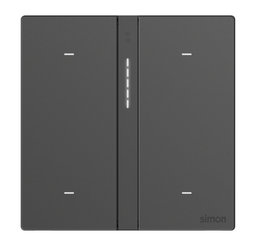 Module công tắc bốn Simon M7 Smart  66E8004GTY-4D Màu Xám Lắp đế vuông