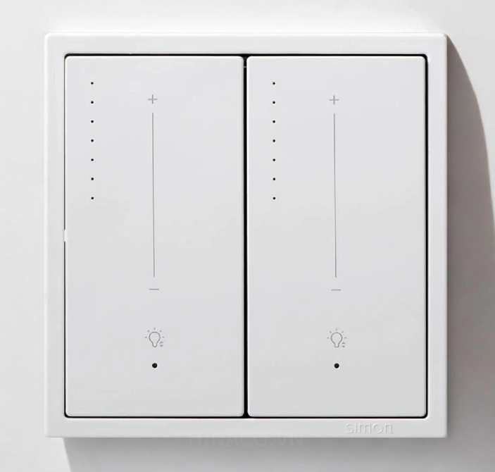 Module Công tắc Dimer đôi có đèn LED Simon Smart 70E849TY-61 màu Xám