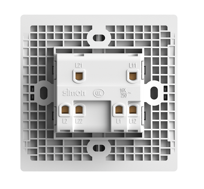Công tắc đôi 2 chiều màu ghi xám Simon Series S6 581022-61 lắp chuẩn đế vuông
