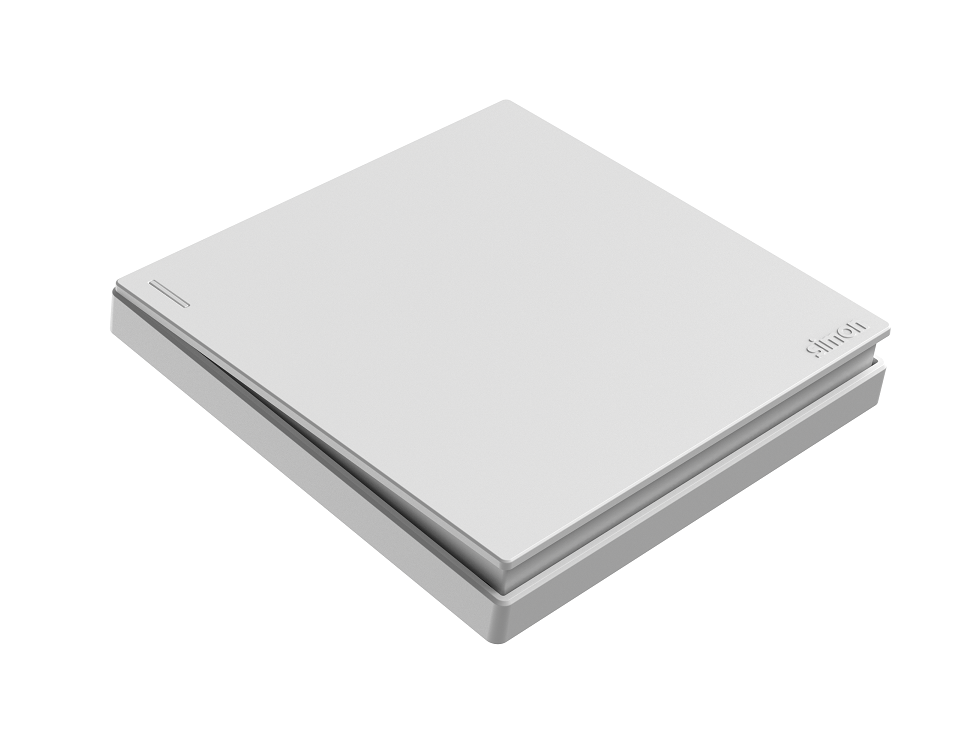 Công tắc đơn 1 chiều màu Trắng Simon Series S6 581011 lắp chuẩn đế vuông
