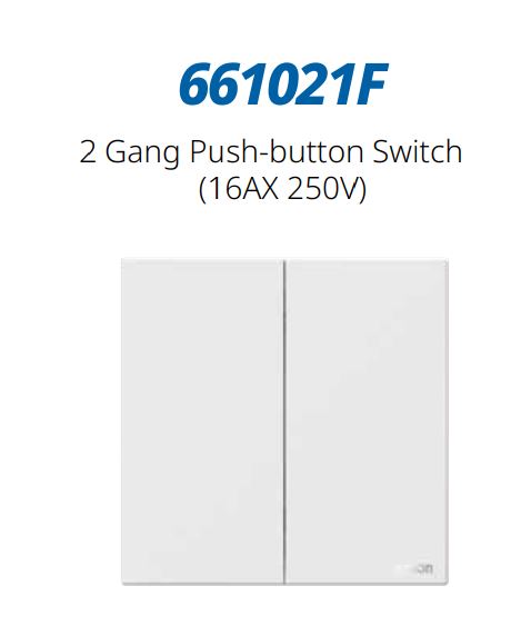 Module công tắc nhấn nhả đôi màu Trắng Simon M7 661021F đế vuông