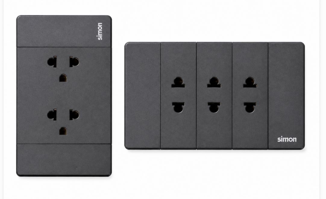 K9 - Bộ 3 ổ cắm 2 chấu (grey) Simon K9 594103-61 màu xám