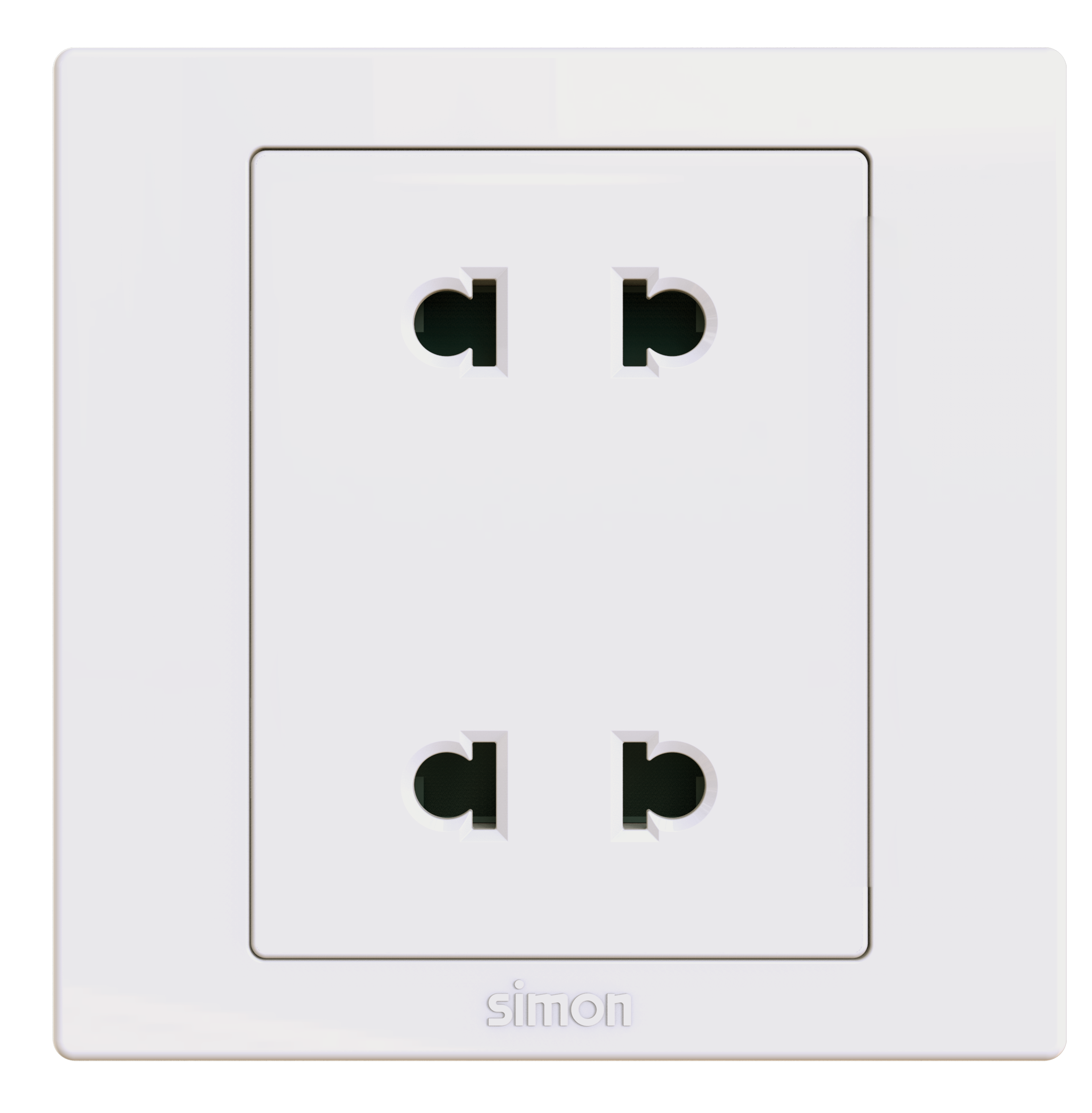 Module Ổ cắm đôi 2 chấu 16A màu trắng Simon S5 S5511 lắp đế vuông