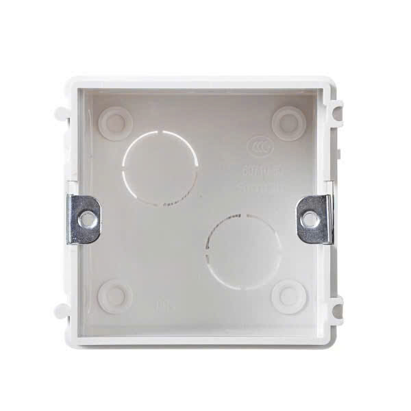 Đế âm tường vuông đơn loại 76 KT 78x80x50mm Simon SED1A076 lắp I7 V8 S6 S50 M7