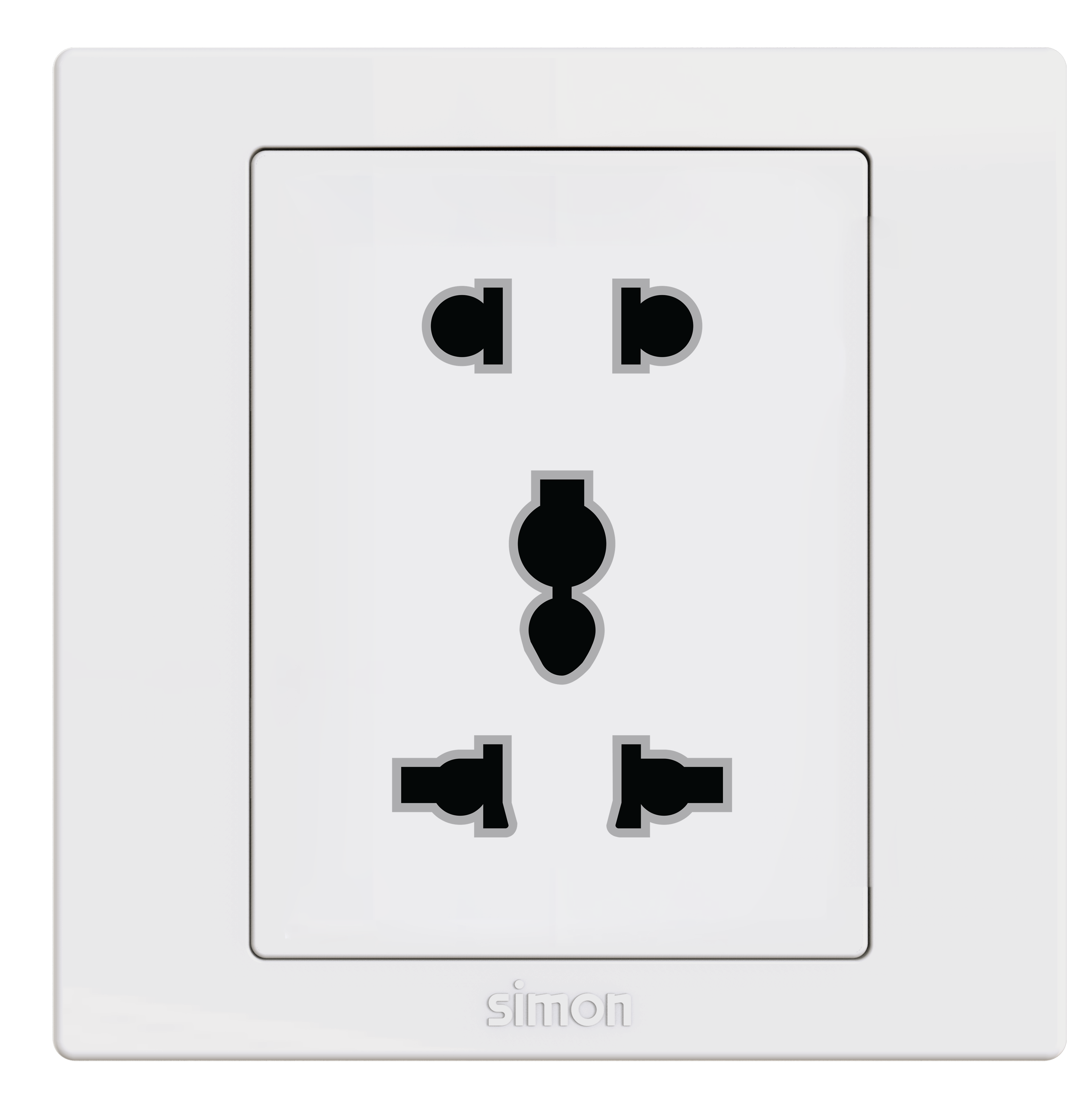 Module Ổ cắm đa năng 2 chấu + 3 chấu đa năng màu trắng Simon S5 S5513