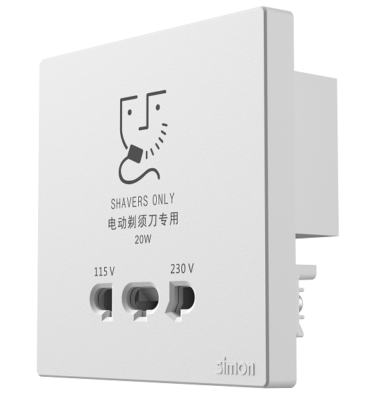 Bộ ổ cắm dao cạo râu simon S6 màu trắng 58E651