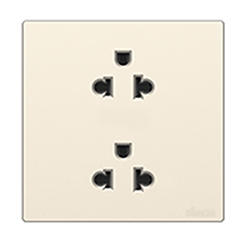 Ổ cắm đôi 3 chấu Âu Mỹ Simon K3 571287-46 Màu sâm panh lắp chuẩn đế vuông