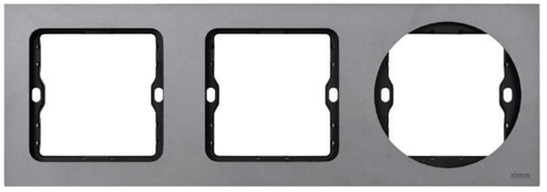 Khung viền ba (Square*2 + Round) Simon S20 820832-21 Màu Xám