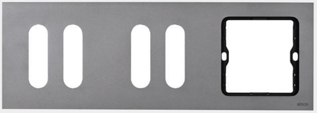 Khung viền ba (Twin Waist-shaped*2+ Square) Simon S20 820833-21 Màu Xám