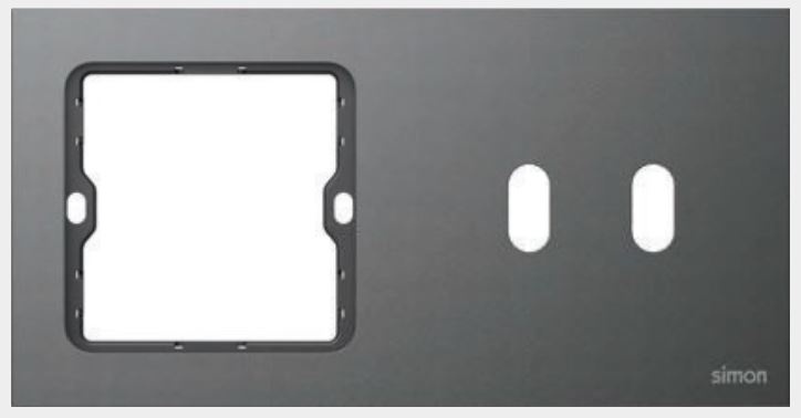 Khung viền đôi (SQUARE+TWIN OVAL) Simon S20 820820-21 Màu Xám