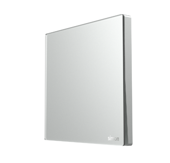 Module công tắc đơn 2 chiều màu bạc mặt kính Simon SeriesM7 661012G-4E lắp đế vuông