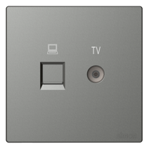Module Ổ cắm mạng Cat 6 và TV màu ghi xám Simon S6 585302-61 đế vuông