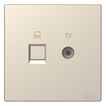 Module Ổ cắm mạng Cat 6 và TV màu sâm panh Simon S6 585302-46 đế vuông