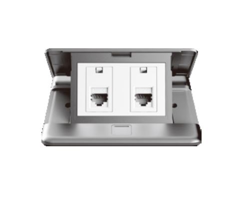 Module Ổ cắm âm sàn Simon ZD025229 gồm ổ mạng + Telephone màu Bạc