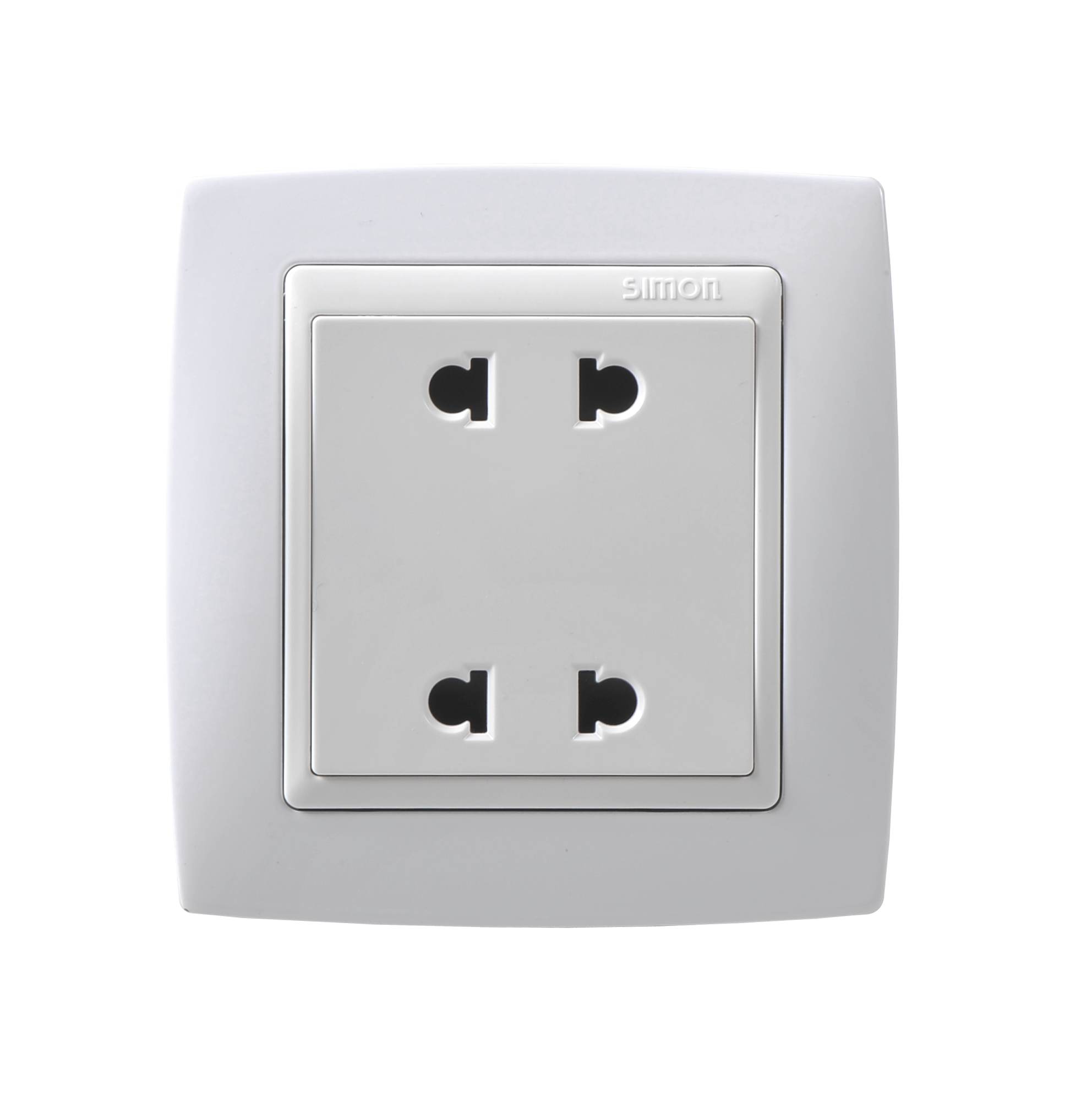 Module Ổ cắm đôi 2 chấu thường Simon V8 80456 Màu Trắng