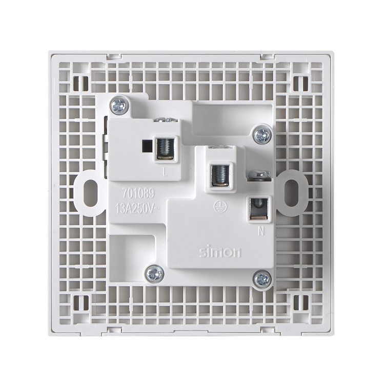 E6- Bộ Ổ cắm đơn đa tiêu chuẩn 10A kèm công tắc Simon 721089 màu trắng
