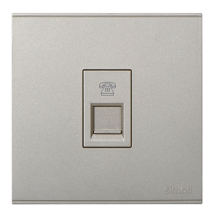 E6- Bộ ổ cắm điên thoại đơn (Champagne) Simon 725214-46 màu Sâm panh